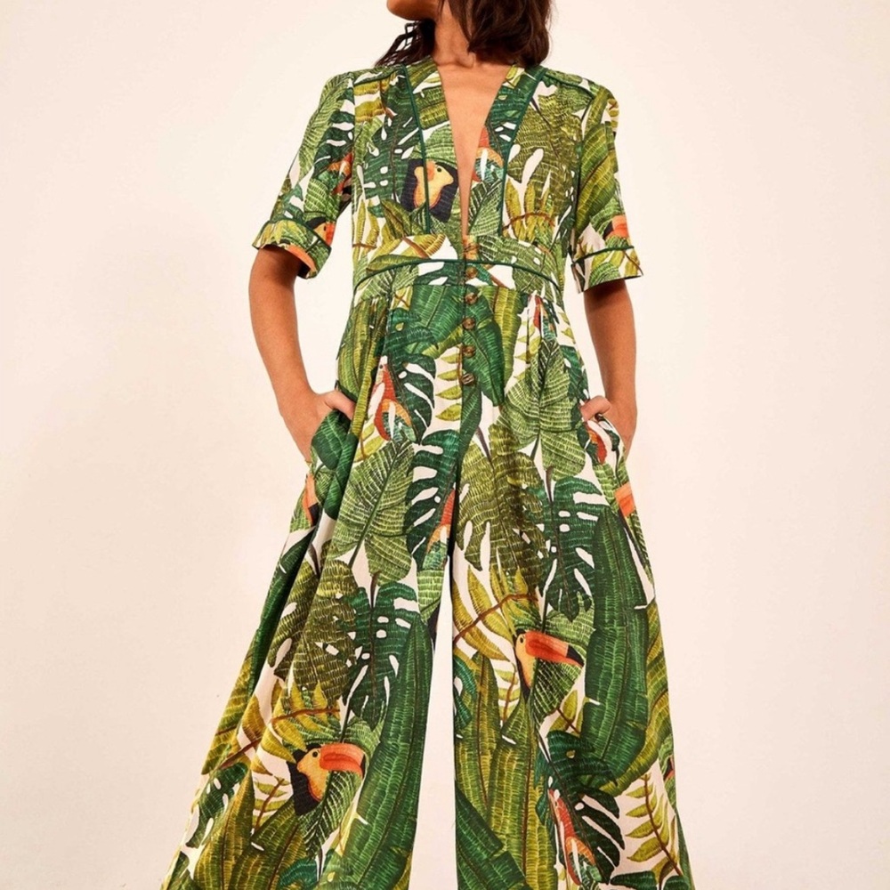 Farm Rio Paradise Jungle Jumpsuit size L